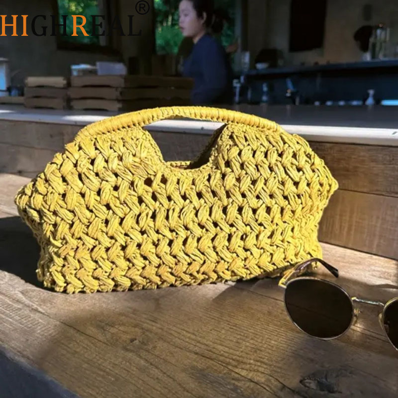 Women'S Raffia Bags - أنيقة السيدات سلسلة المنسوجة حقيبة يد
