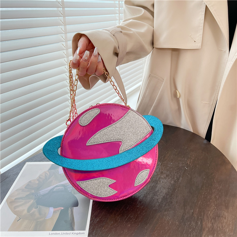 Women'S Young Bags - الليزر شكل دائري كوكب محفظة للفتيات