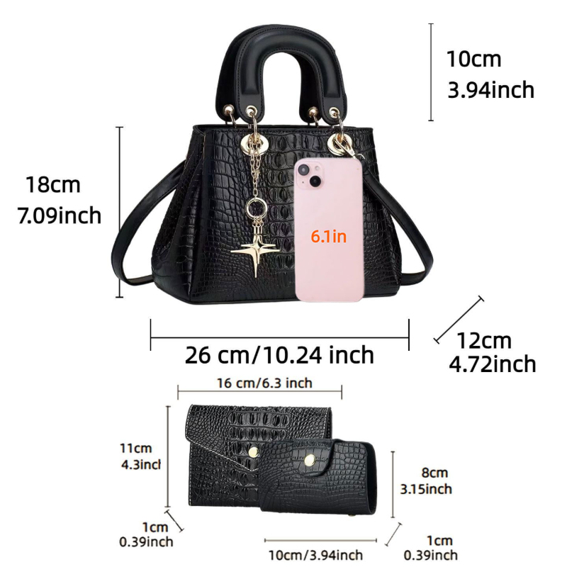 مجموعة حقائب نسائية من 3 قطع،  - مراجعة Women'S Bags Handbags وسعره
