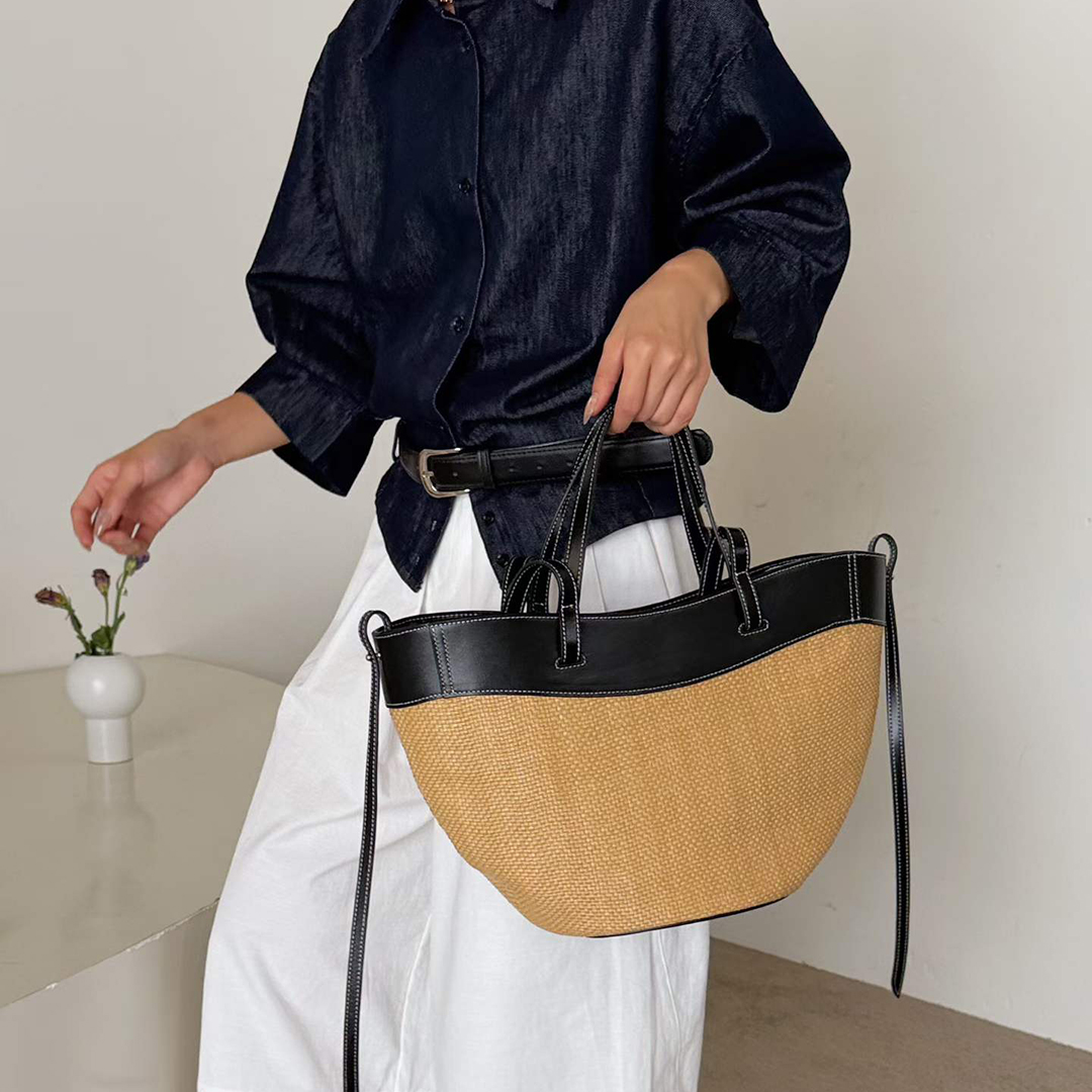 حقيبة يد ميندي من الجلد الطبيع - مراجعة Women'S Raffia Bags وسعره
